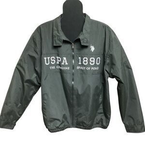 NWT U.S. POLO ASSN. Black Zip Up Embroidered Coat Jacket Size XL